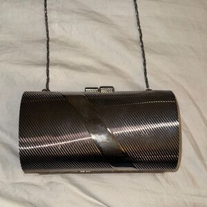 Neiman Marcus Burnished Silver Minaudière Evening Bag c 1980s